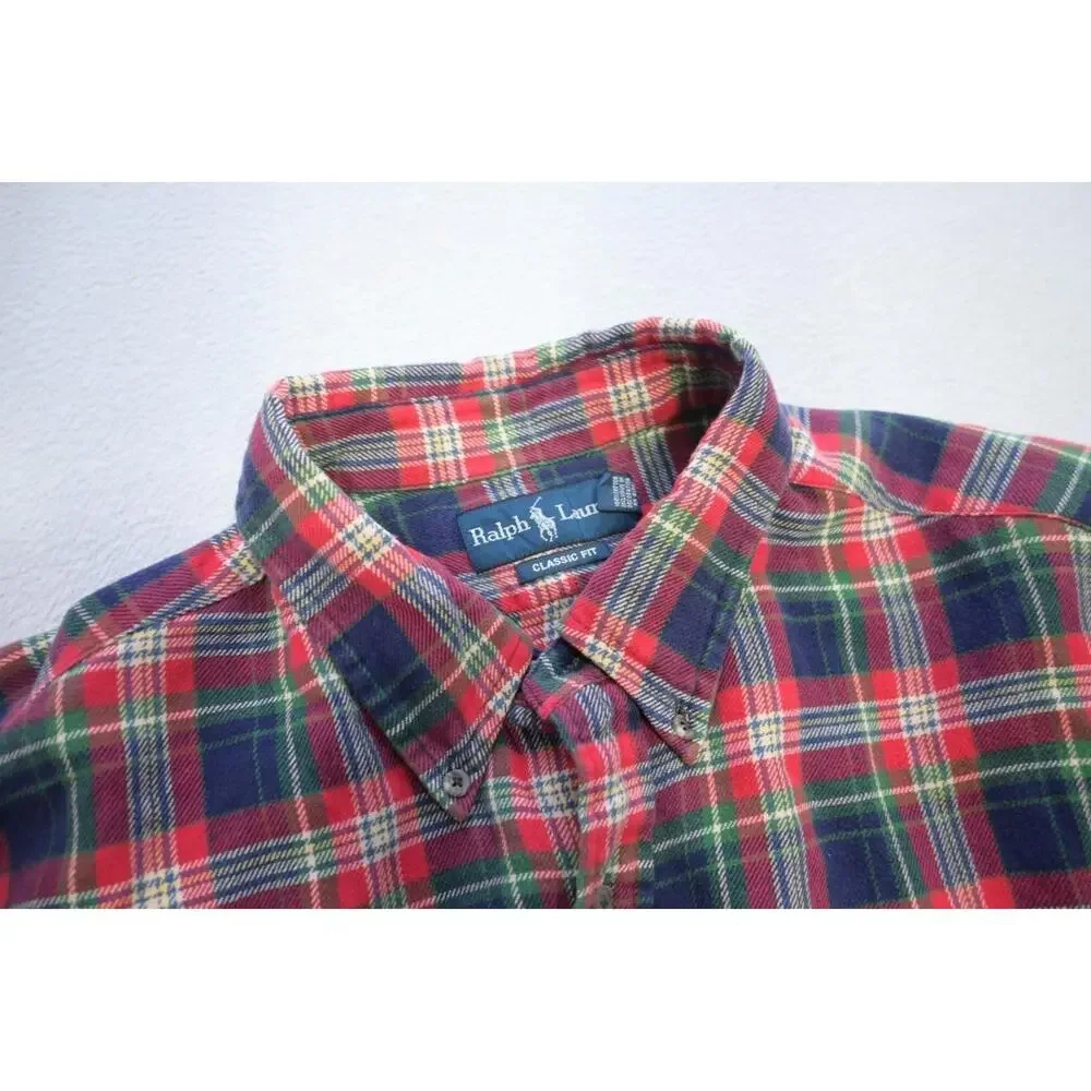 Polo Ralph Lauren Dress‎ Shirt Classic Performance Flannel Plaid Mens Sz 2XL XXL